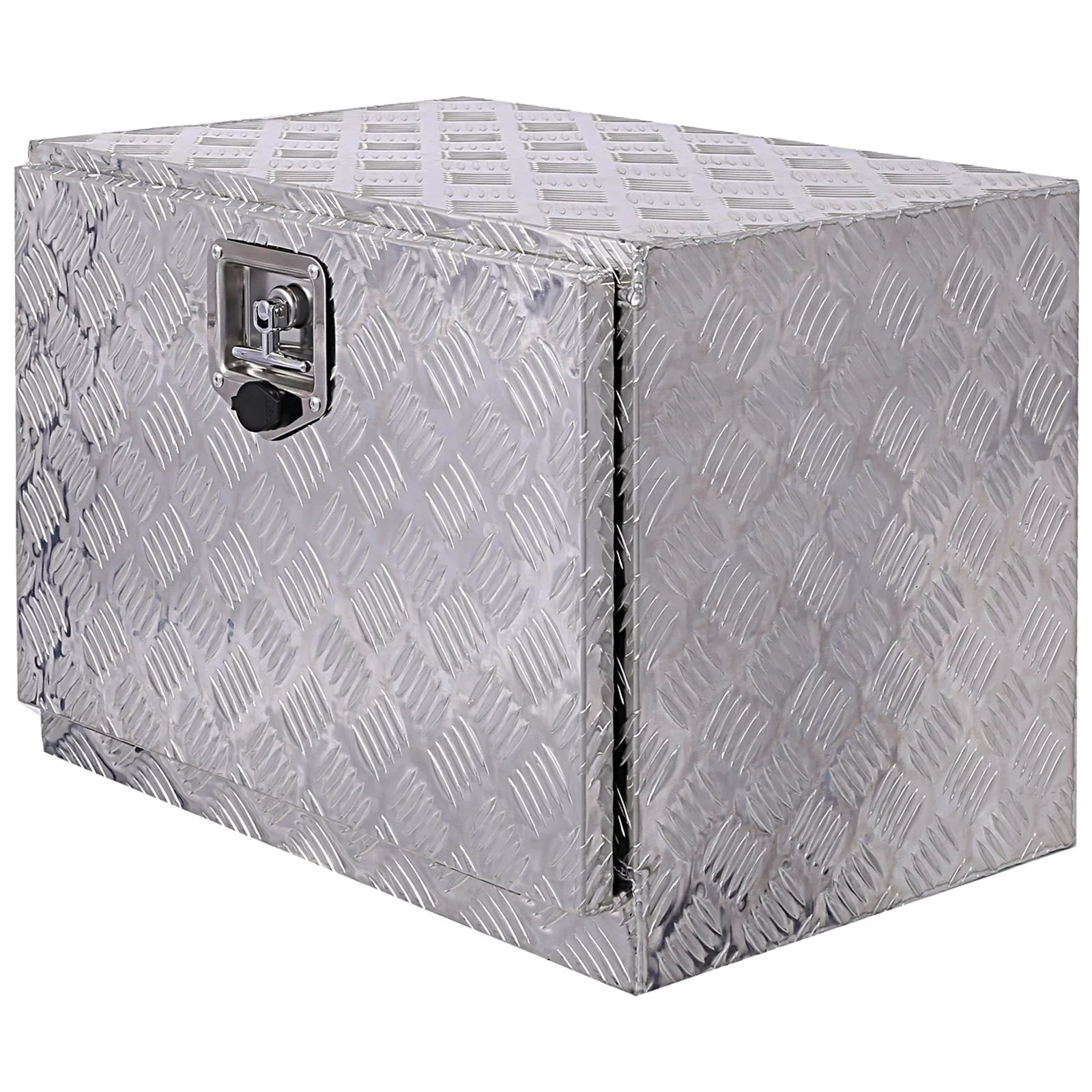 Jarbalai 24 inches Aluminum Tool Box, Truck Bed Tool Box, Outdoor Trailer Pickup Storage Tool Box,  Storage Organizer, Underbody Box w/ Lock Keys, Silver