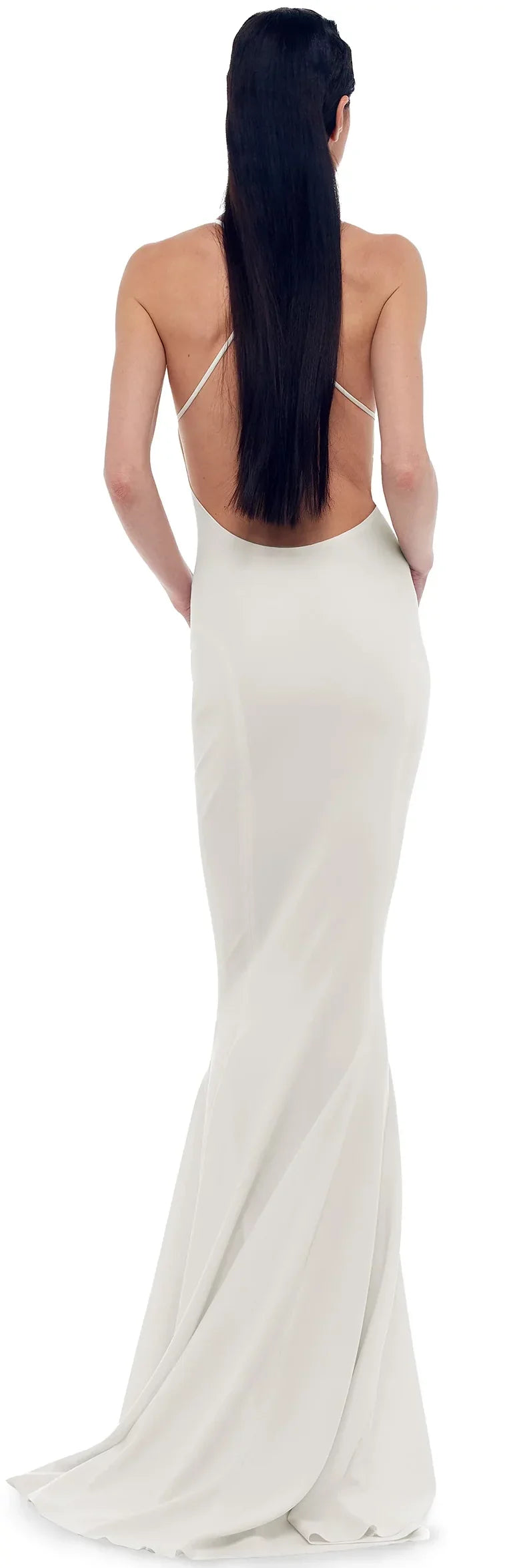 Norma Kamali   Women's Low Back Mermaid Gown,  Medium/38