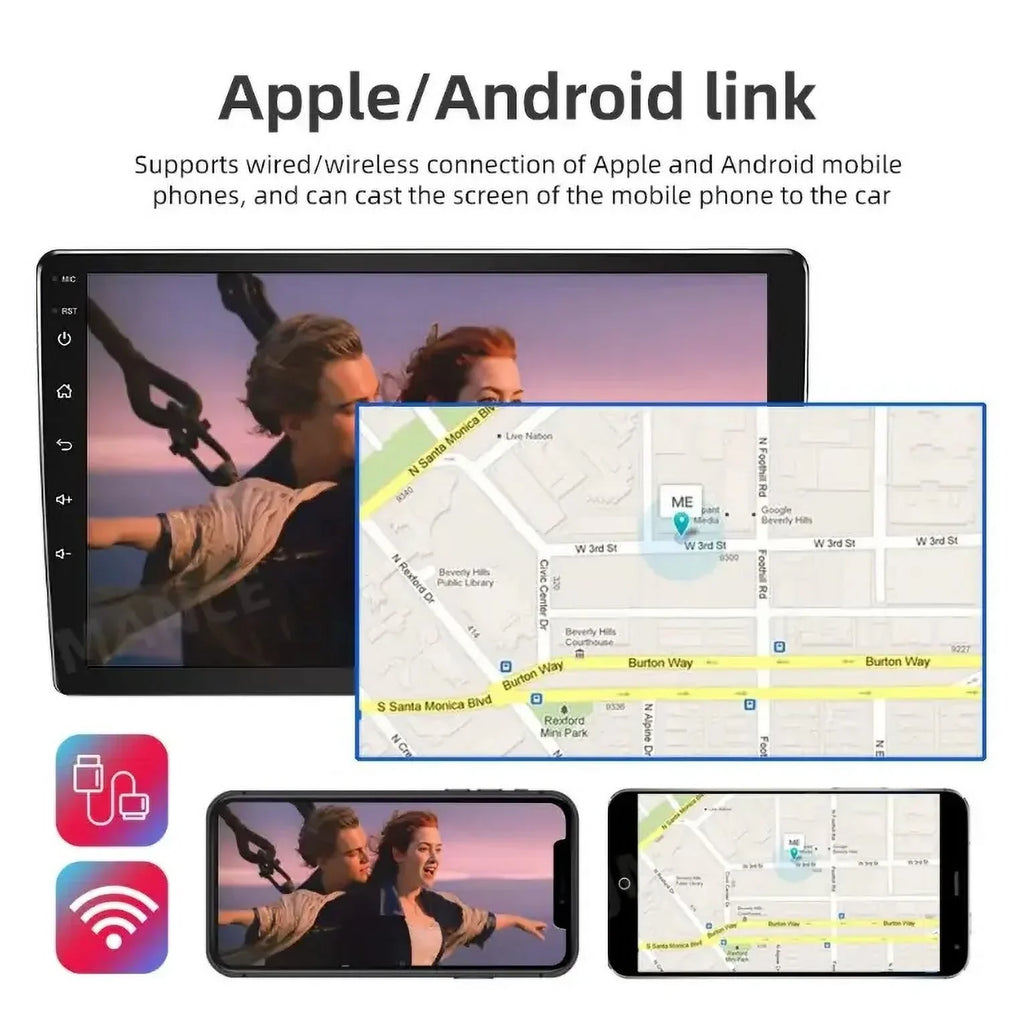 10.1 inches 1280*720  Touchscreen Android 12 2+32GB Car Stereo for Honda Civic 2006-2011 Car Radio Carplay & Android Auto Support Backup Camera  Navi