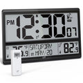 Atomic Clock / Never Needs Setting, Battery Operated, Indoor / Outdoor Temperature, Atomic Wall Clock with 4.5" Numbers Easy-to-Read, 15" Large Digital Wall Clock with Wireless Outdoor Sensor