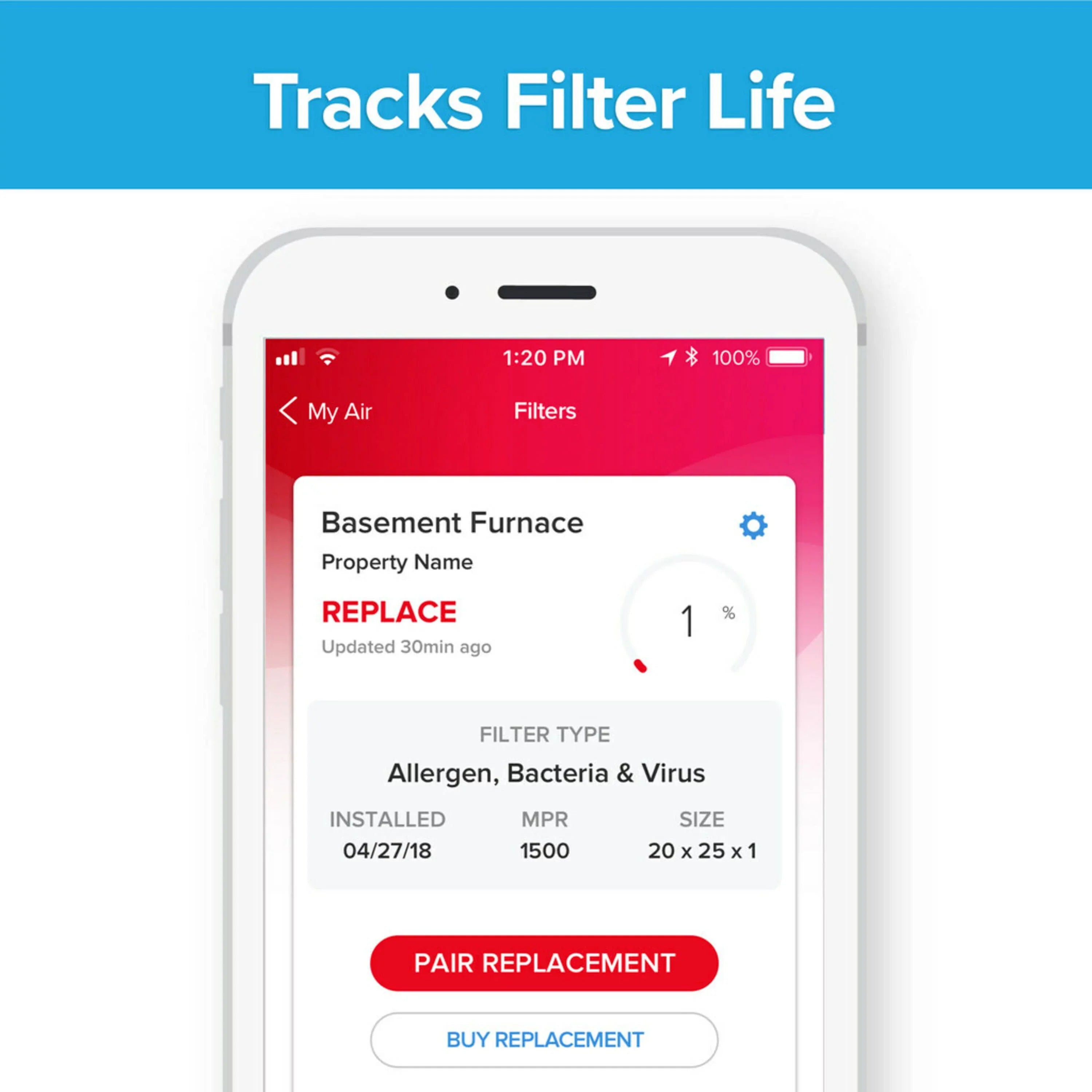Filtrete by 3M, Smart 16x20x1,  12, Allergen, Bacteria & Virus  Air and Furnace Filter, Captures Allergens, Bacteria, Viruses, 1500 , 4 Filters