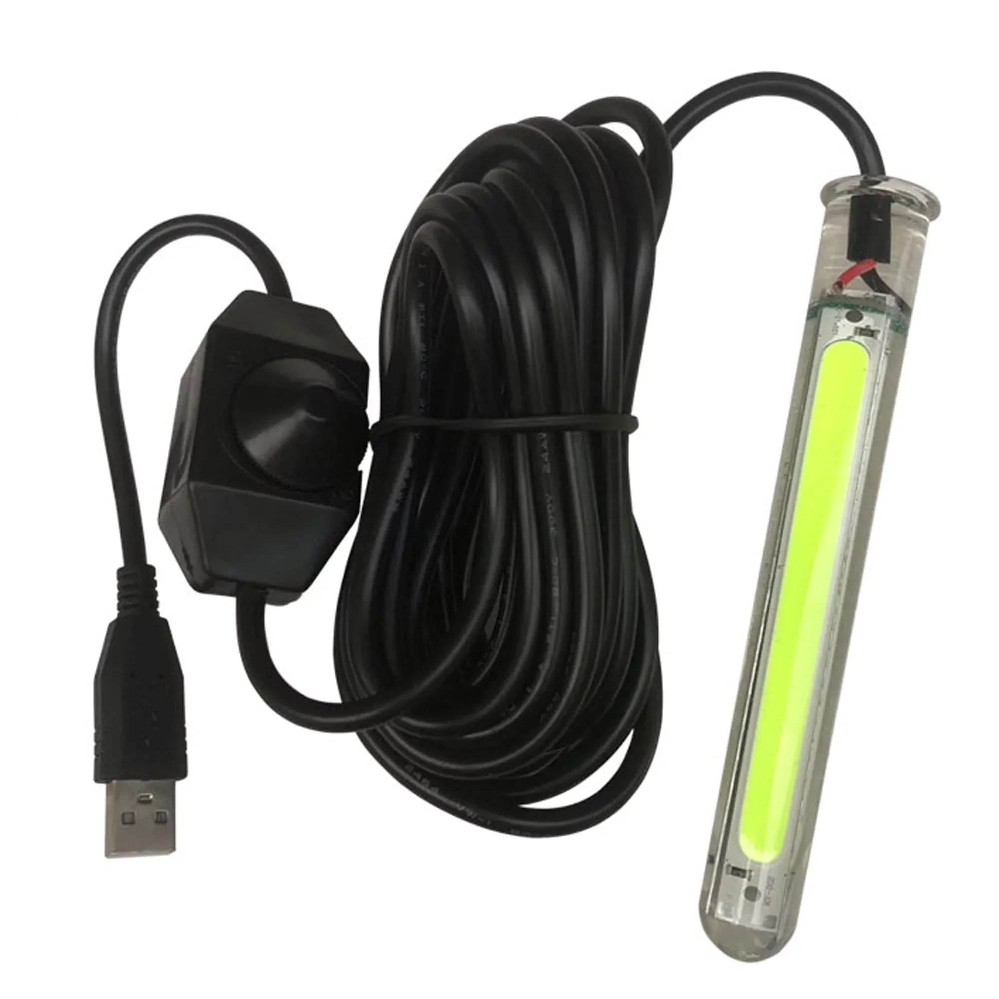 FSLiving   Charging 5V Underwater Fishing Light Fish Attracting Light,Night Fishing Light Portable Dimmable Submersible Fishing Light 20W Finder for Camping 16.4ft - Green