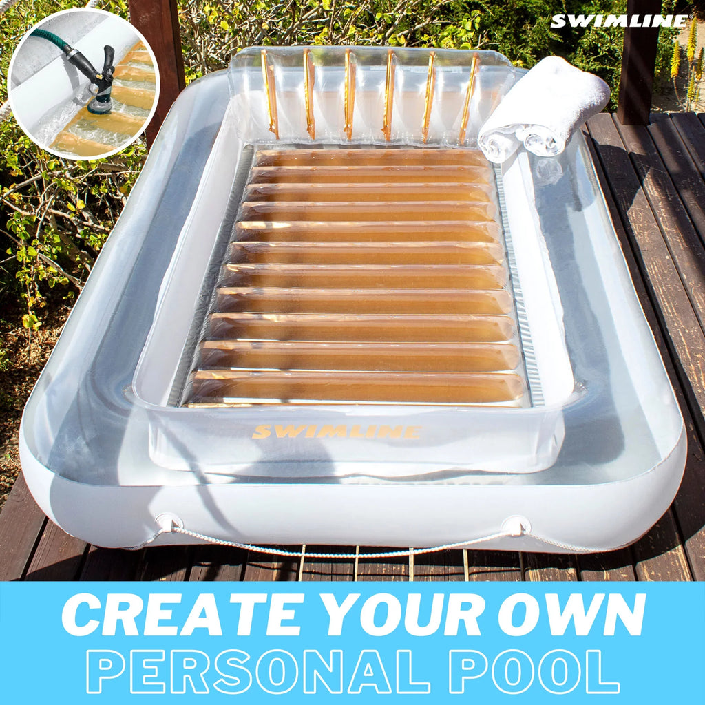 Swimline Luxe Edition Inflatable Suntan Tub Floating Pool Lounger, 3 Pack
