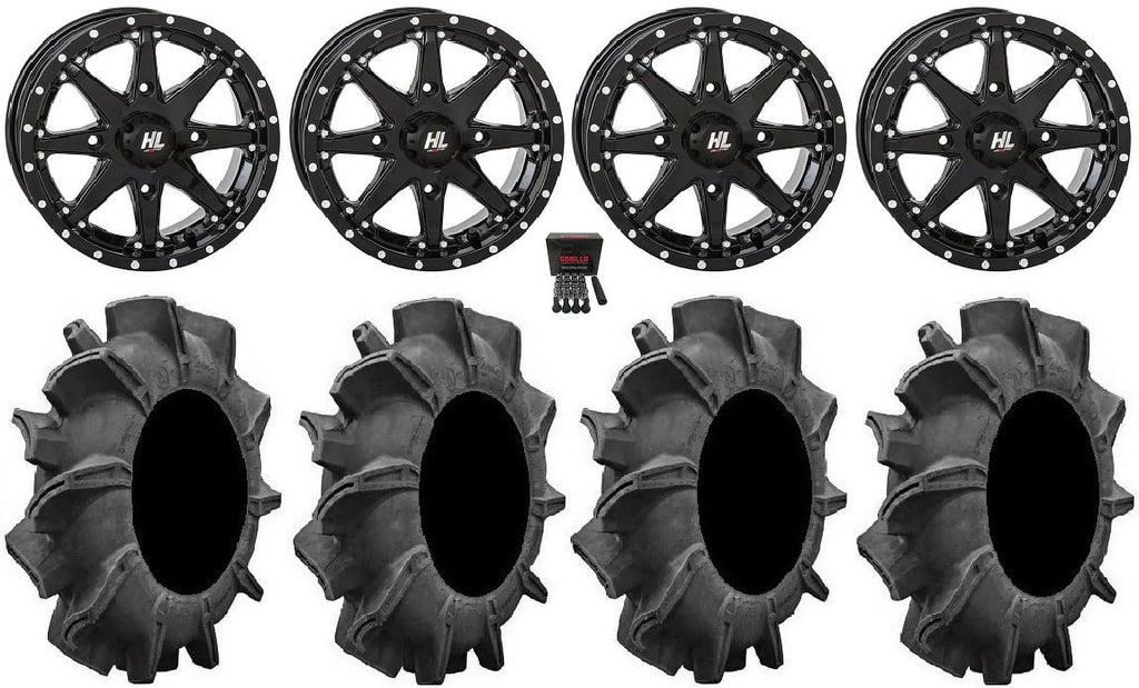 High Lifter  14" Wheels Black 34" Assassinator Tires Kawasaki Teryx Mule