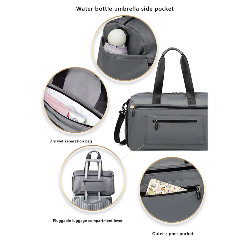 Tsseiatte Travel Duffel Bag for Women Men Overnight Bag Small Sports Bag with Dry Wet Pocket and Shoes Compartment