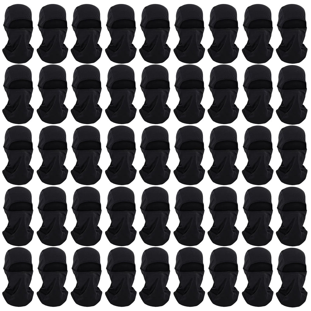 Toptie 45 Pack Black Balaclava Ourdoor  Sun Protection Hood Mesh Cooling Adjustable Balaclava for Men Women-45 Pcs Black