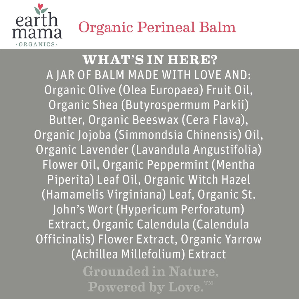Earth Mama Organic Perineal Balm "Down There" Care for Pregnancy and Postpartum, 2 fl oz