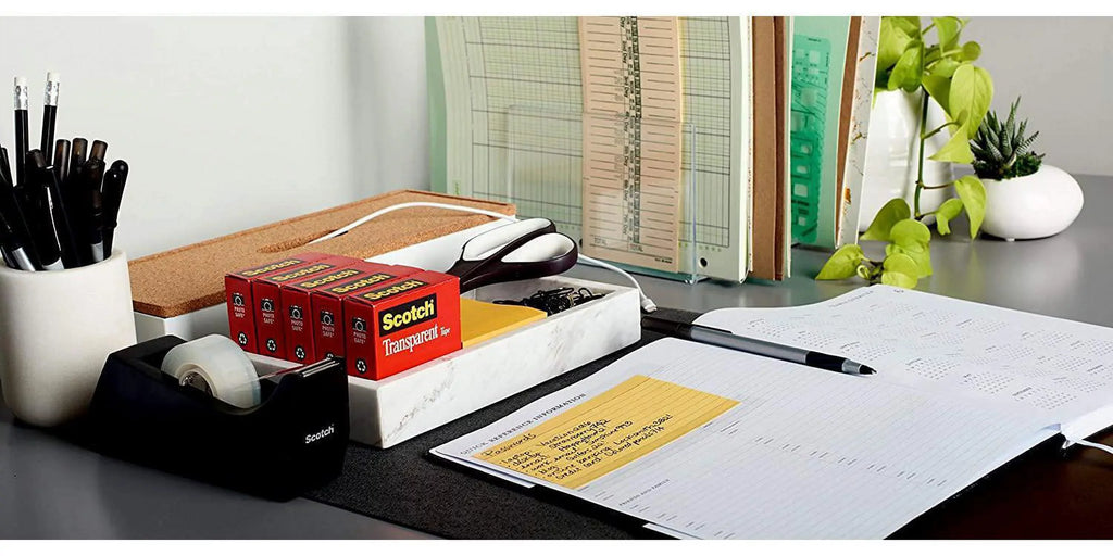 Scotch Transparent Tape, Standard Width, Engineered for Office and Home Use, Glossy Finish, 3/4 x 1296 Inches, 6 Rolls, Boxed (600-6PK)