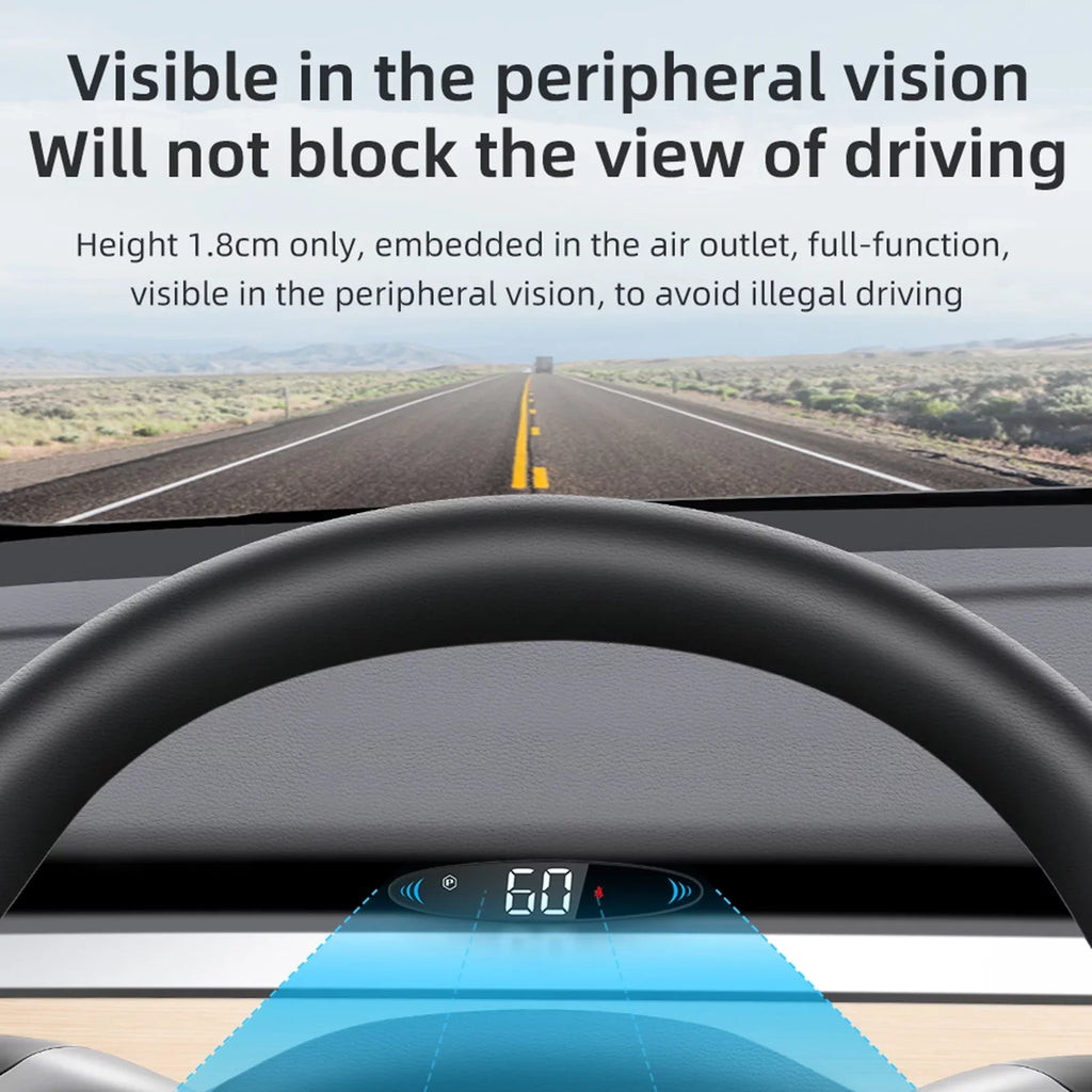 Nebublu Tesla Model 3 Model  Head Up Display， Digital Speedometer Display, Vehicle Speed, Gear, Turn Signal, Battery, Door Reminder, Seat Belt Reminder