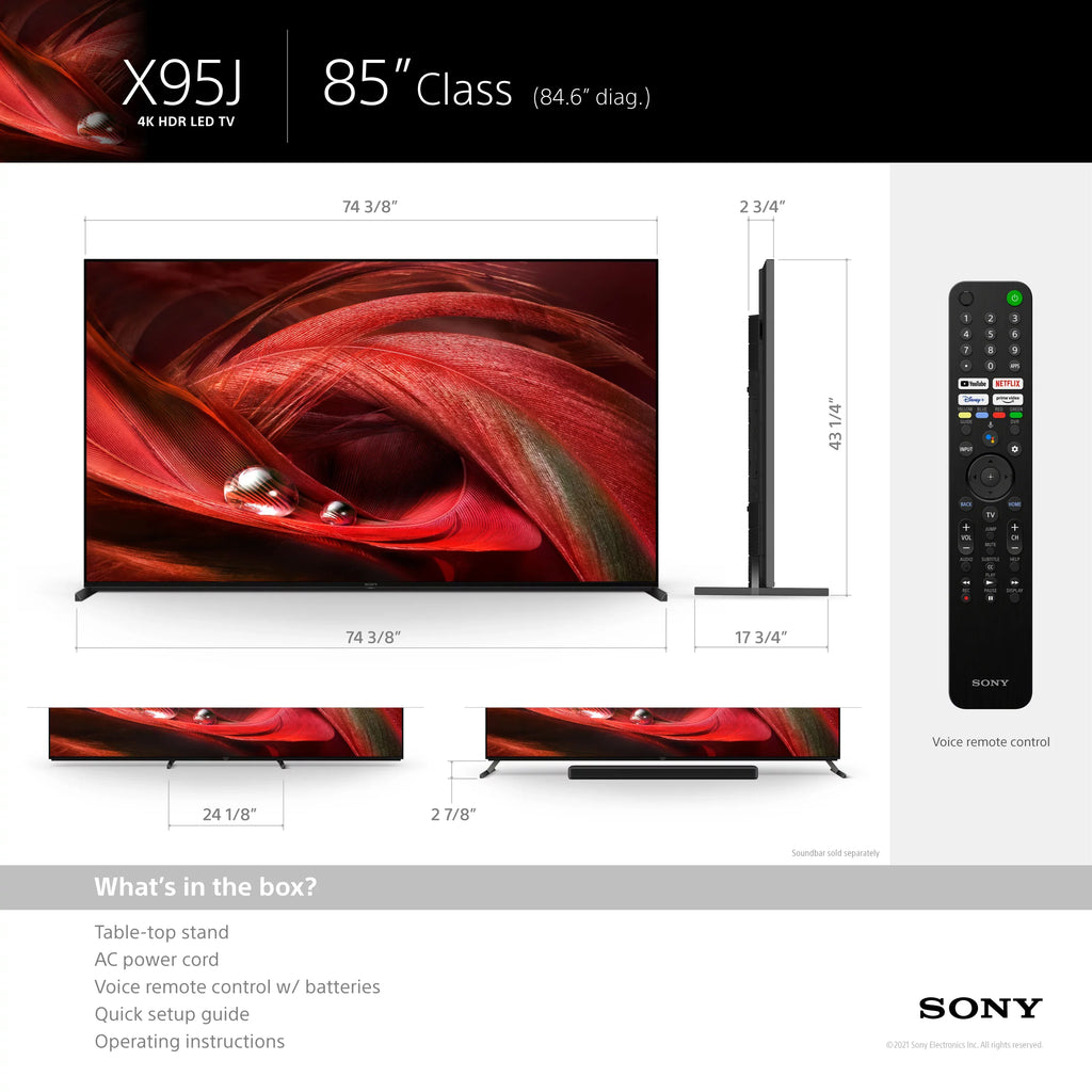 Sony 85" Class    Full Array  4K Ultra  Smart Google  with Dolby Vision   Series 2021 Model