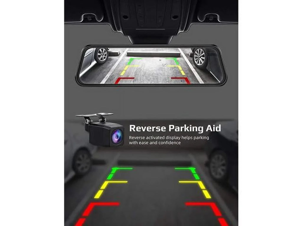 4K 12" Rear View Mirror Camera, Backup Camera, , Superior Sensor for Enhanced Night Vision, -Sensor, Parking Assistance for Cars Trucks