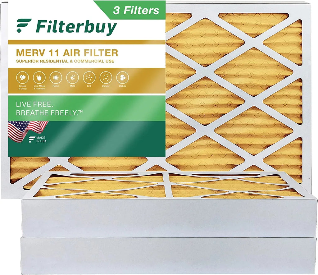 Filterbuy 12x24x4  11 Pleated   Furnace Air Filters (3-Pack)