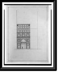 Historic Framed Print, [Two office buildings for .. Saul (15th Street, .., Washington, ..). Front elevation], 17-7/8" x 21-7/8"