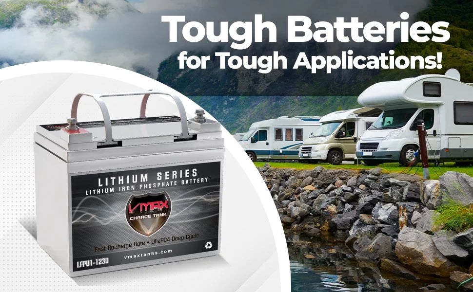 '-1230 Group  12V Drop-In-Ready Marine Battery 385Wh 30AH Lithium Iron LiFePO4 with built in  Lightweight ideal for Small Boats, Canoe Kayak Inflatable (8.4LBS)