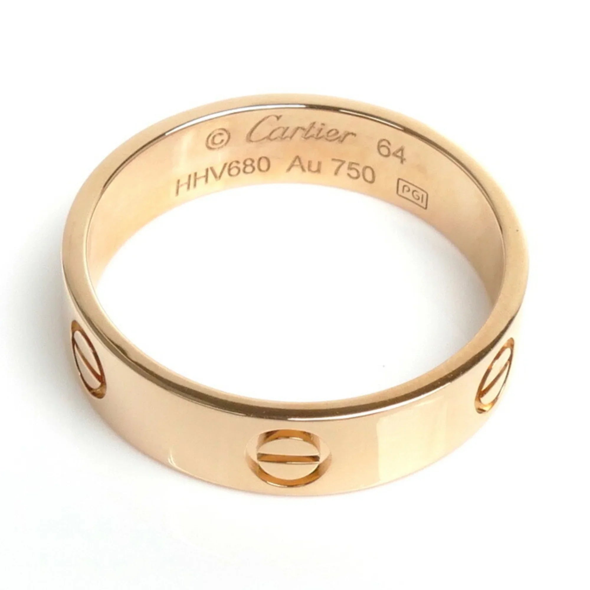 Pre-Owned   Pink Gold Love Ring  Size 23.5 64 7.0g Men's (Good)