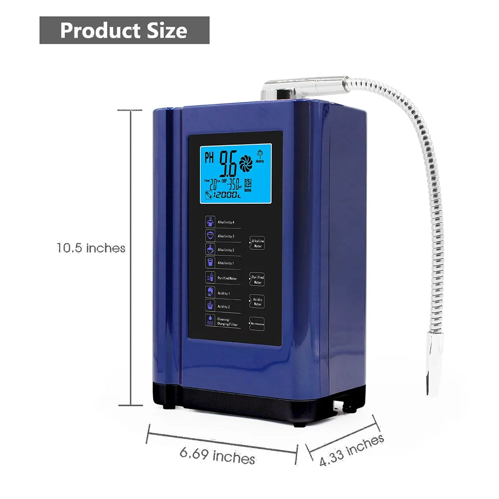 Alka  Water Ionizer, Water Purifier Machine  3.5-10.5 Alkaline Acid Water Machine,Up to -500mV , 8000 Liters Per Filter,7 Water Settings,Auto-Cleaning,Intelligent Voice (blue )