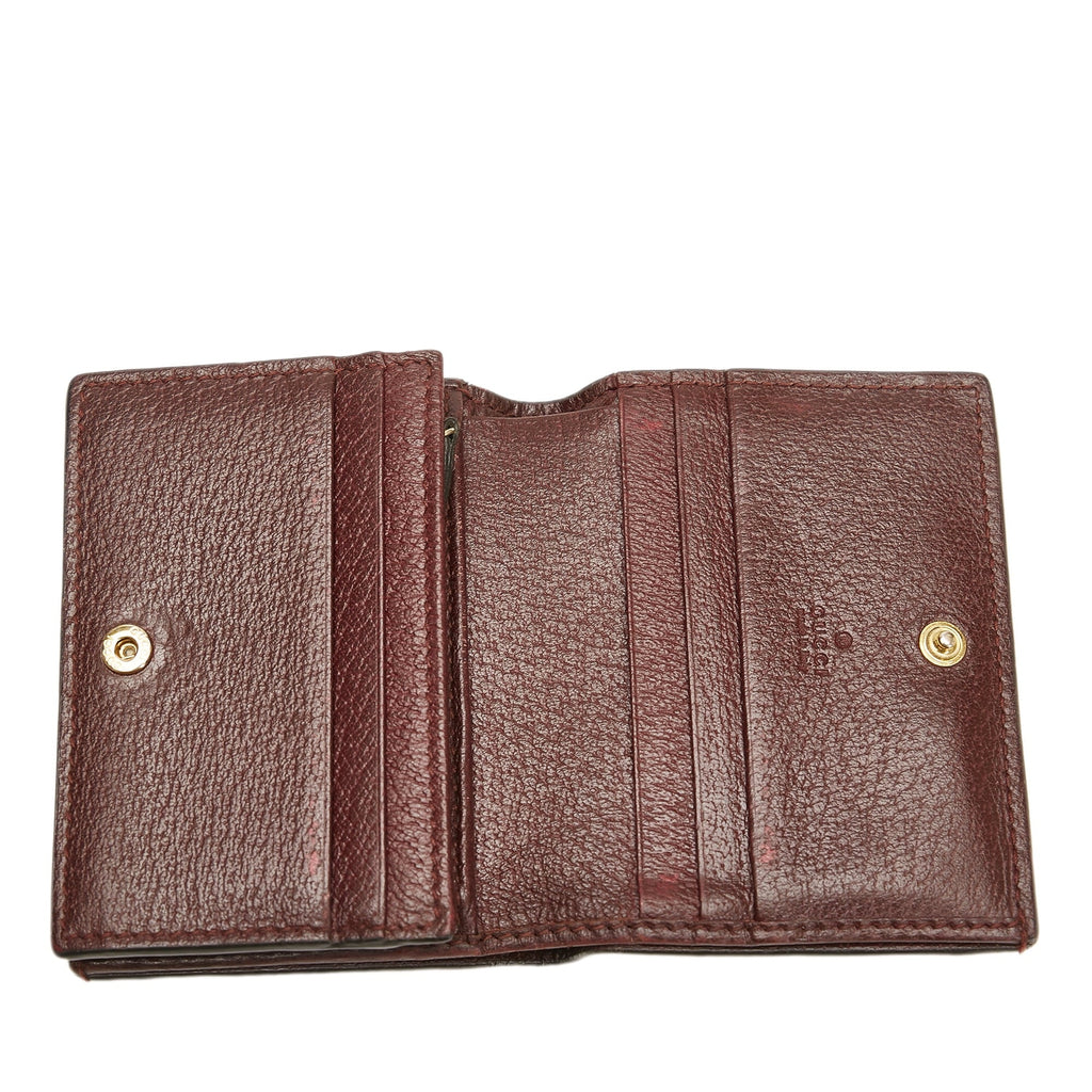 Pre-Owned Authenticated Gucci Ophidia Calf Leather Red Small Wallets Unisex (Good)