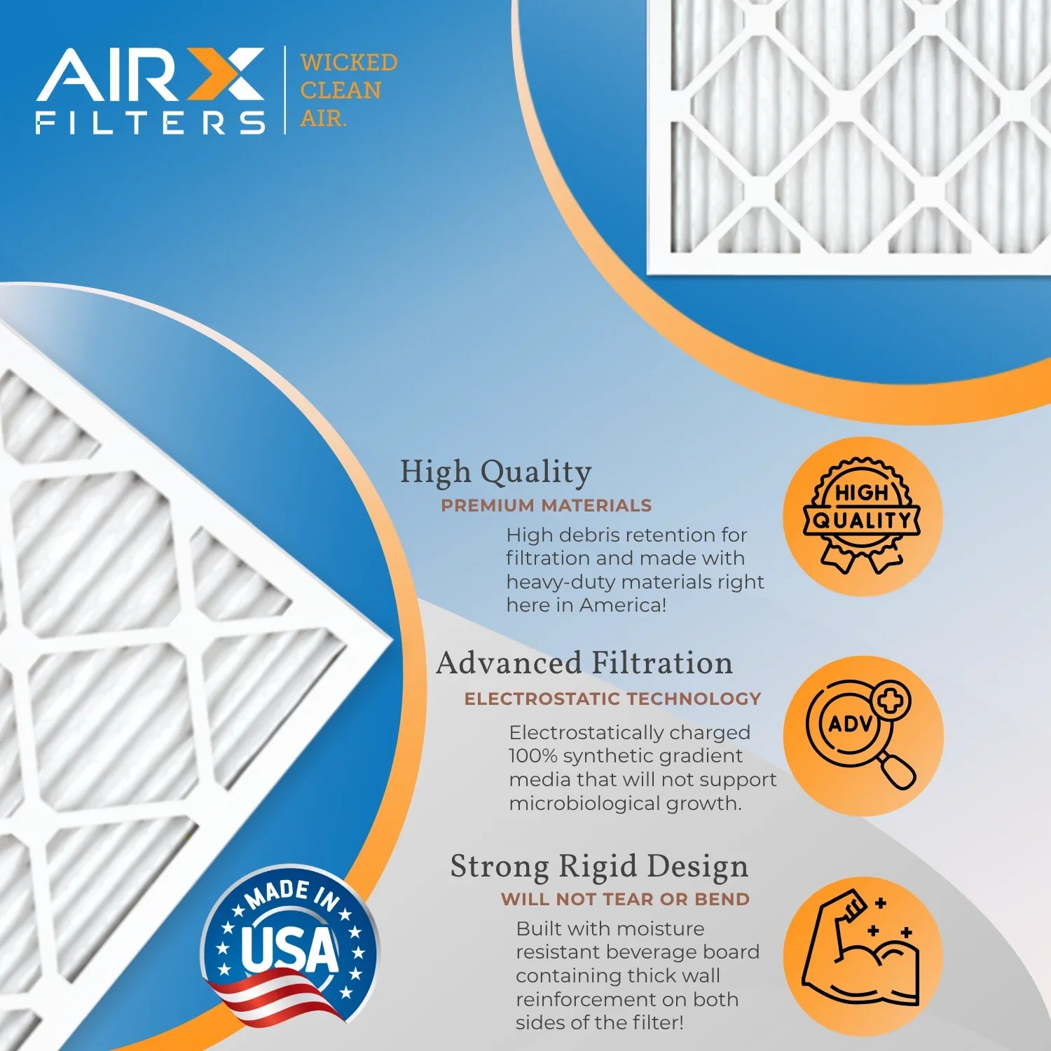 24x24x2 Air Filter  11 Rating, 12 Pack of Furnace Filters Comparable to  1000,  1200 &  7 - Made in  by     .
