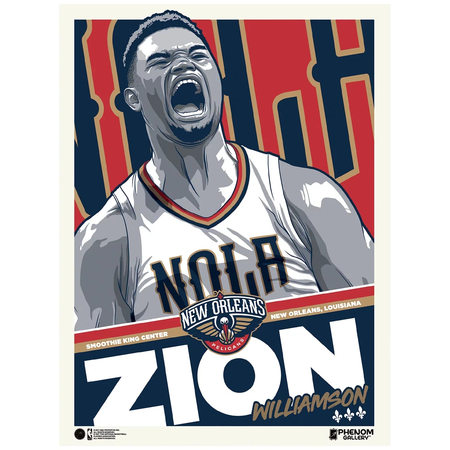 Phenom Gallery Zion Williamson New Orleans Pelicans 18'' x 24'' Serigraph