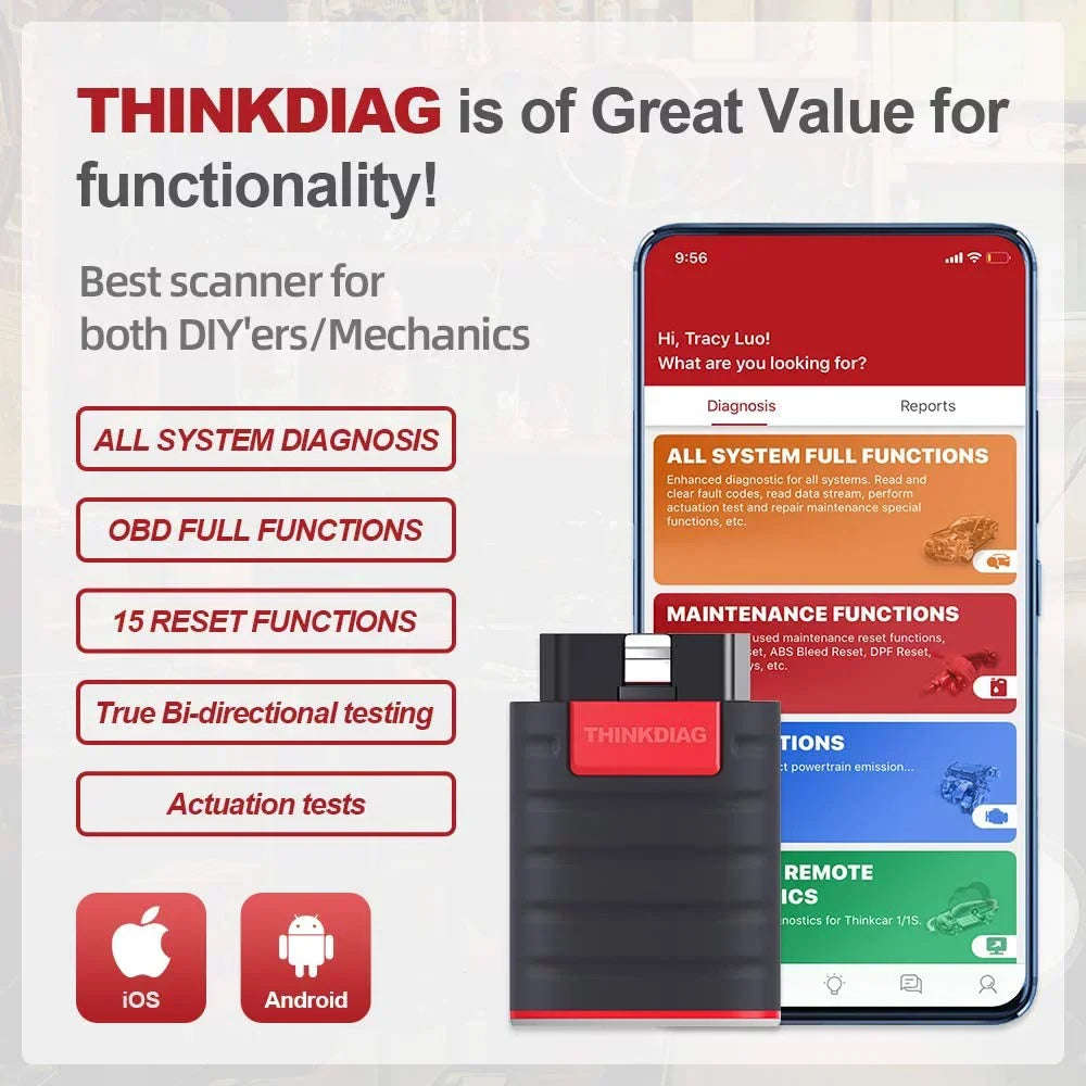 thinkcar ThinkDiag  Scanner Bluetooth, Diagnostic Bluetooth Car Code Reader