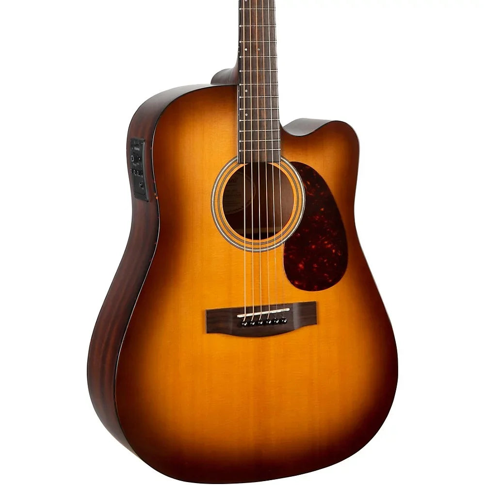 Mitchell  Solid Spruce Top Dreadnought Mahogany Acoustic-Electric Guitar Edge Burst