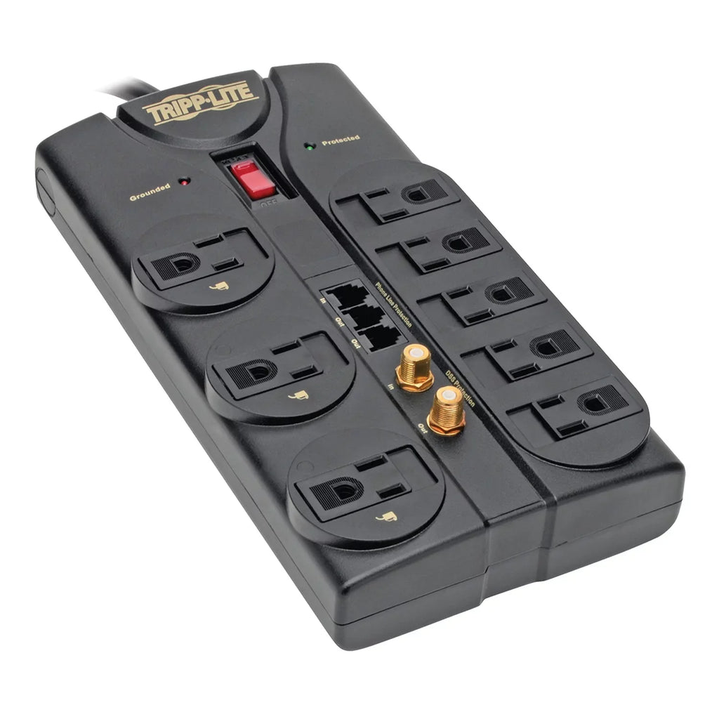 Tripp Lite Tlp808teltv 8-outlet Surge Protector (2,160 Joules; 8ft Cord; Tel/modem/fax Protection; $150,000 Ultimate Lifetime Insurance)