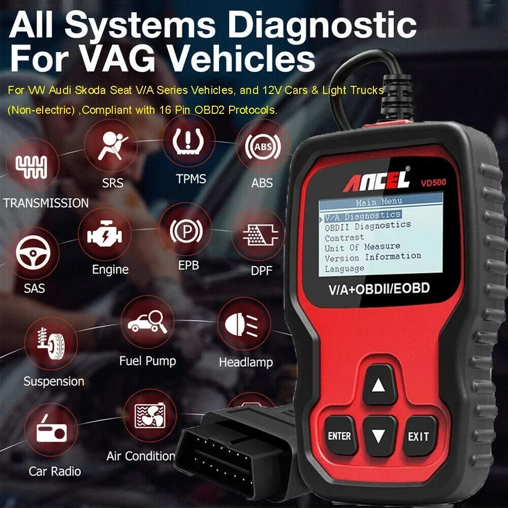 Ancel All System     Oil Automotive  Scanner   Throttle Adapation Code Reader for  Audi Skoda Seat Diagnostic Tool