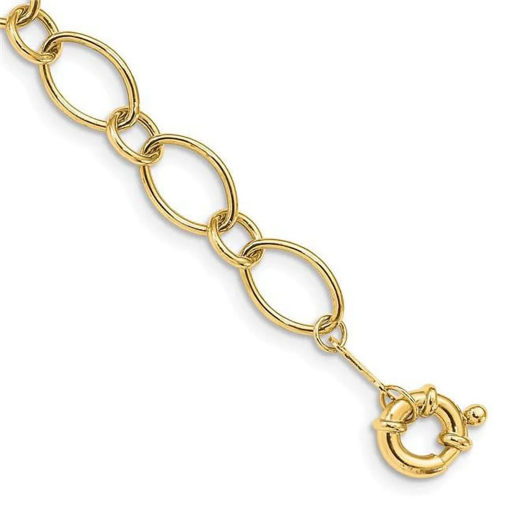 Finest Gold 14K Yellow Gold Oval & Circles Design 7.5 in. Bracelet