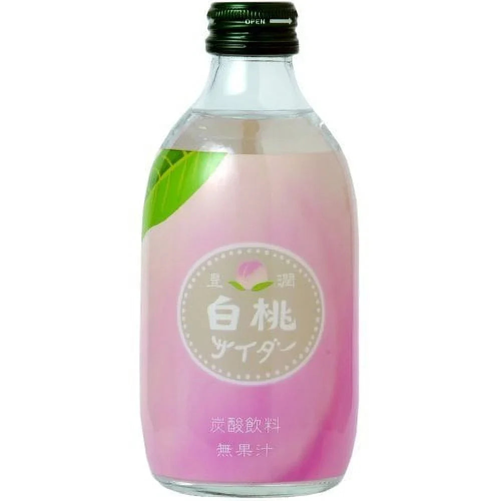 Japanese Soda Hojyun White Peach Cider 10 Oz. (300Ml) (Pack Of 5) - Product Of Japan.