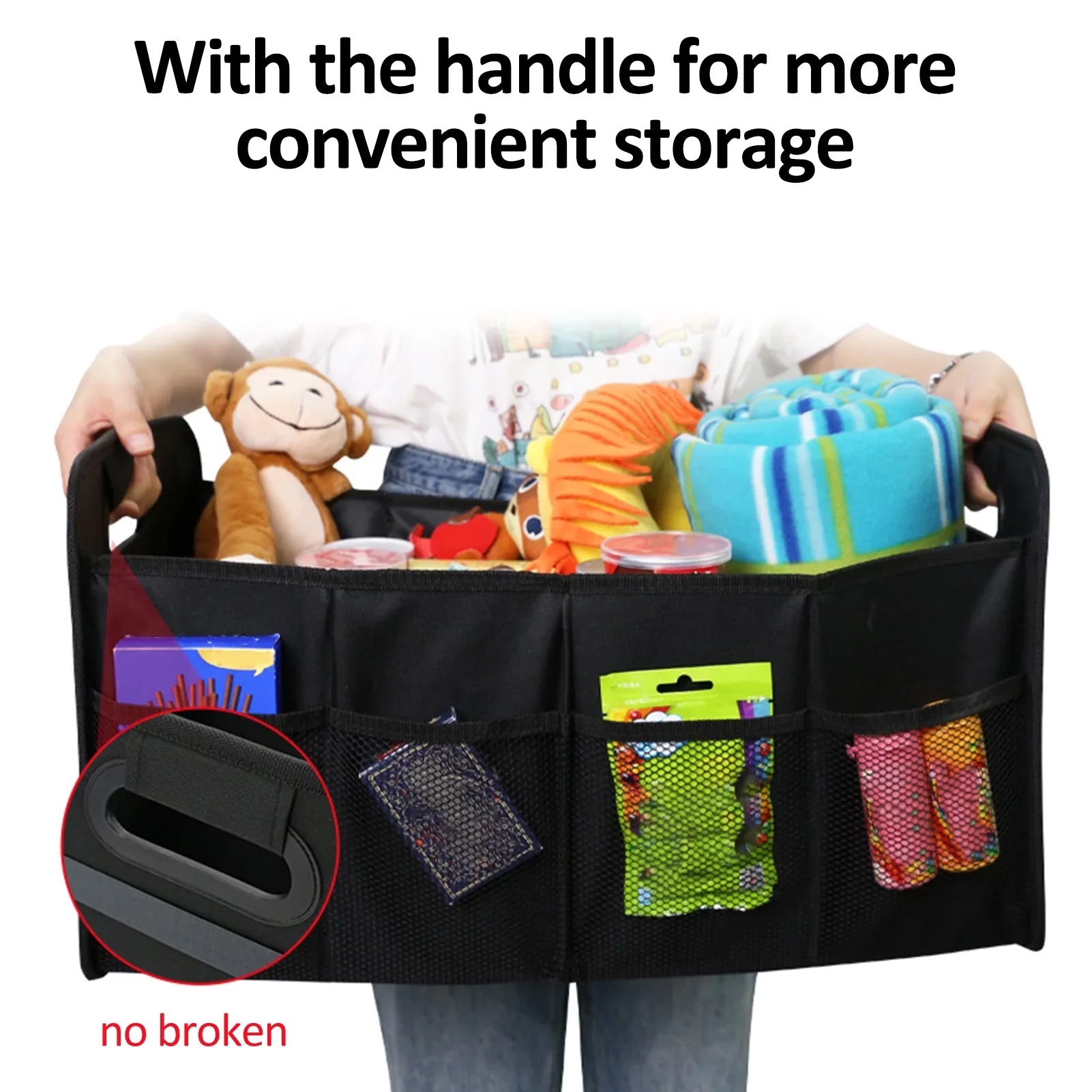 moobody Car Trunk Organizer Car Trunk Storage Box Automotive Cargo Organizer Oxford Cloth Folding Car Storage Box 55L