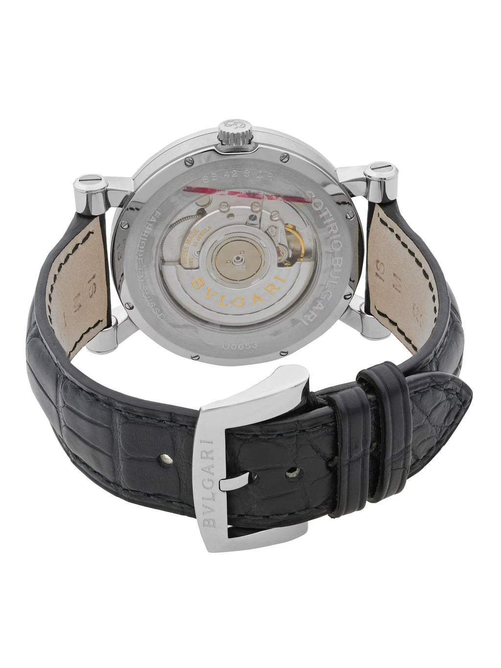 Bvlgari Sotirio Retrograde Steel Black Dial Automatic Mens Watch