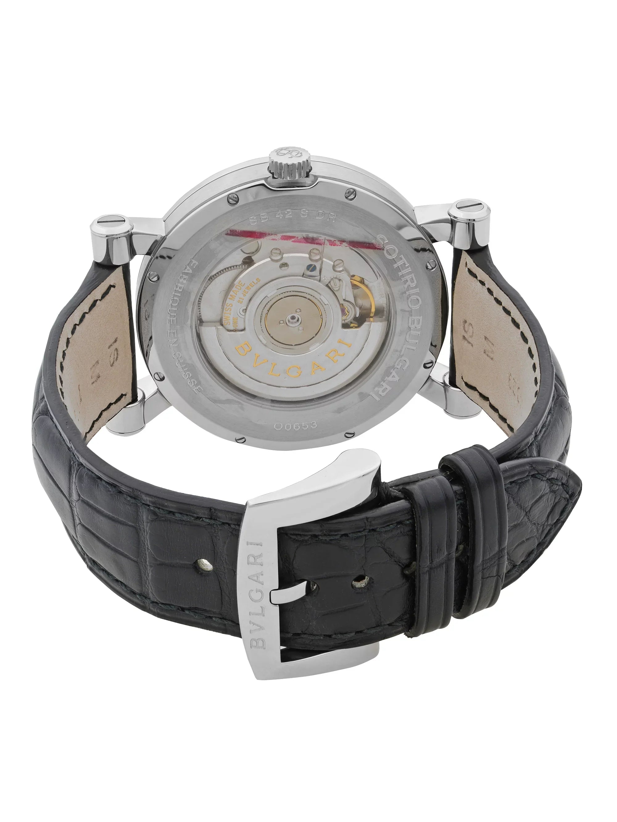 Bvlgari Sotirio Retrograde Steel Black Dial Automatic Mens Watch
