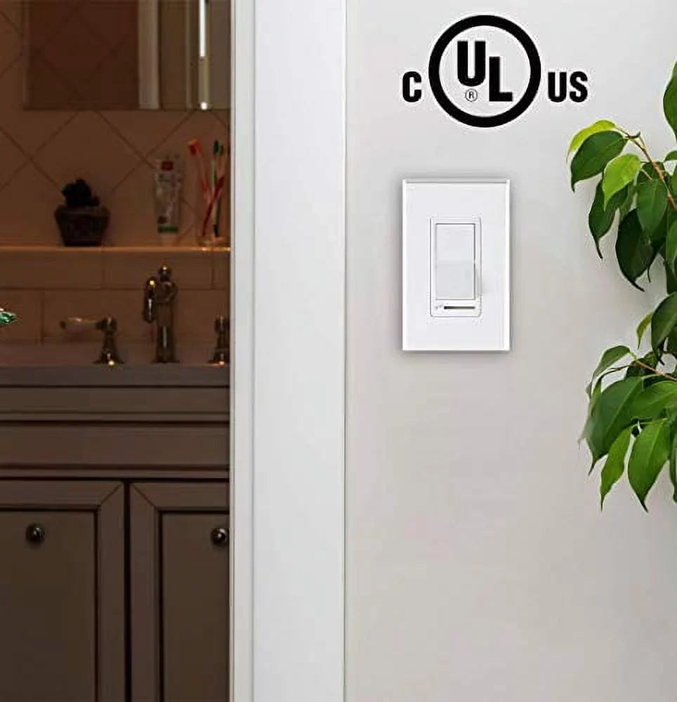 Cloudy Bay in Wall Dimmer Switch for  Light//Incandescent,3-Way Single Pole Dimmable Slide,600 Watt max,Cover Plate Included