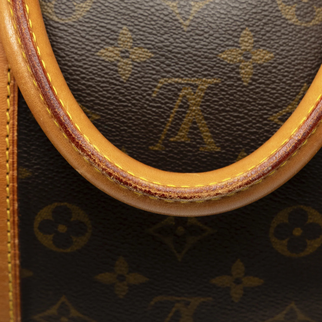 Pre-Owned Authenticated Louis Vuitton Monogram Keepall 55 Canvas Brown Travel Bag WeekenderBag Unisex (Fair)
