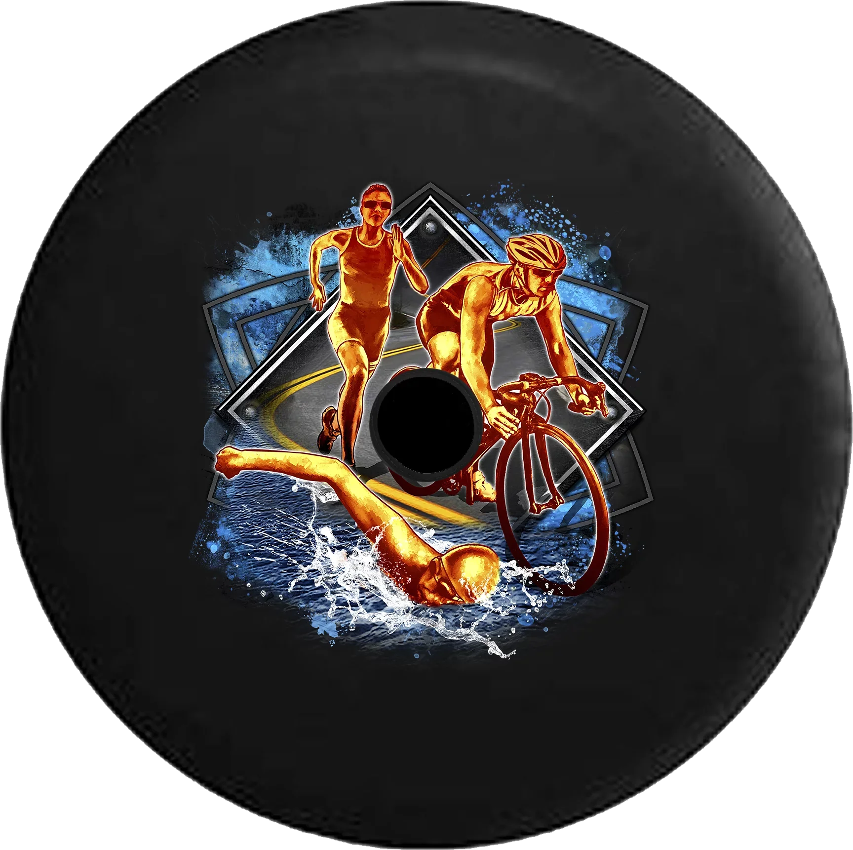 2018 2019 Wrangler  Backup Camera Triathlon Swim Bike Run Athlete Workout Spare Tire Cover for Jeep  32 Inch