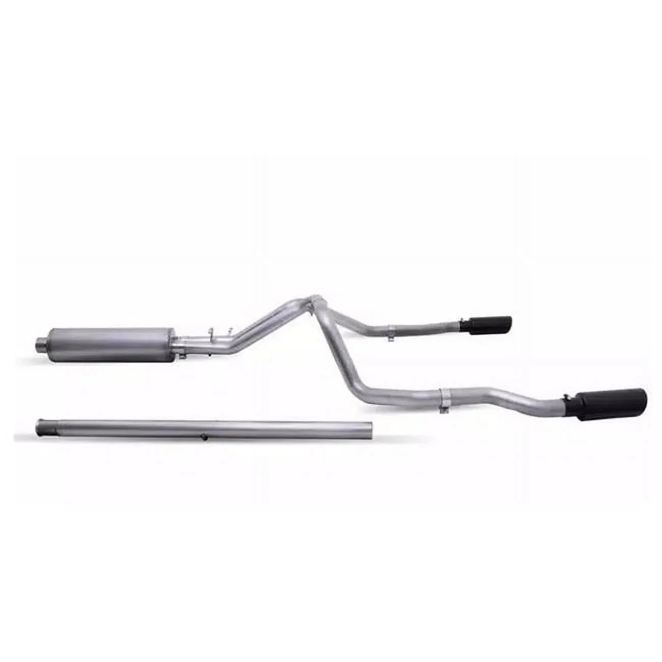69550B Black Elite Stainless Steel Cat-Back Exhaust System with Split Rear Exit for 2019 Ford Ranger Crew Cab Pickup 2.3L 4 Cylinder