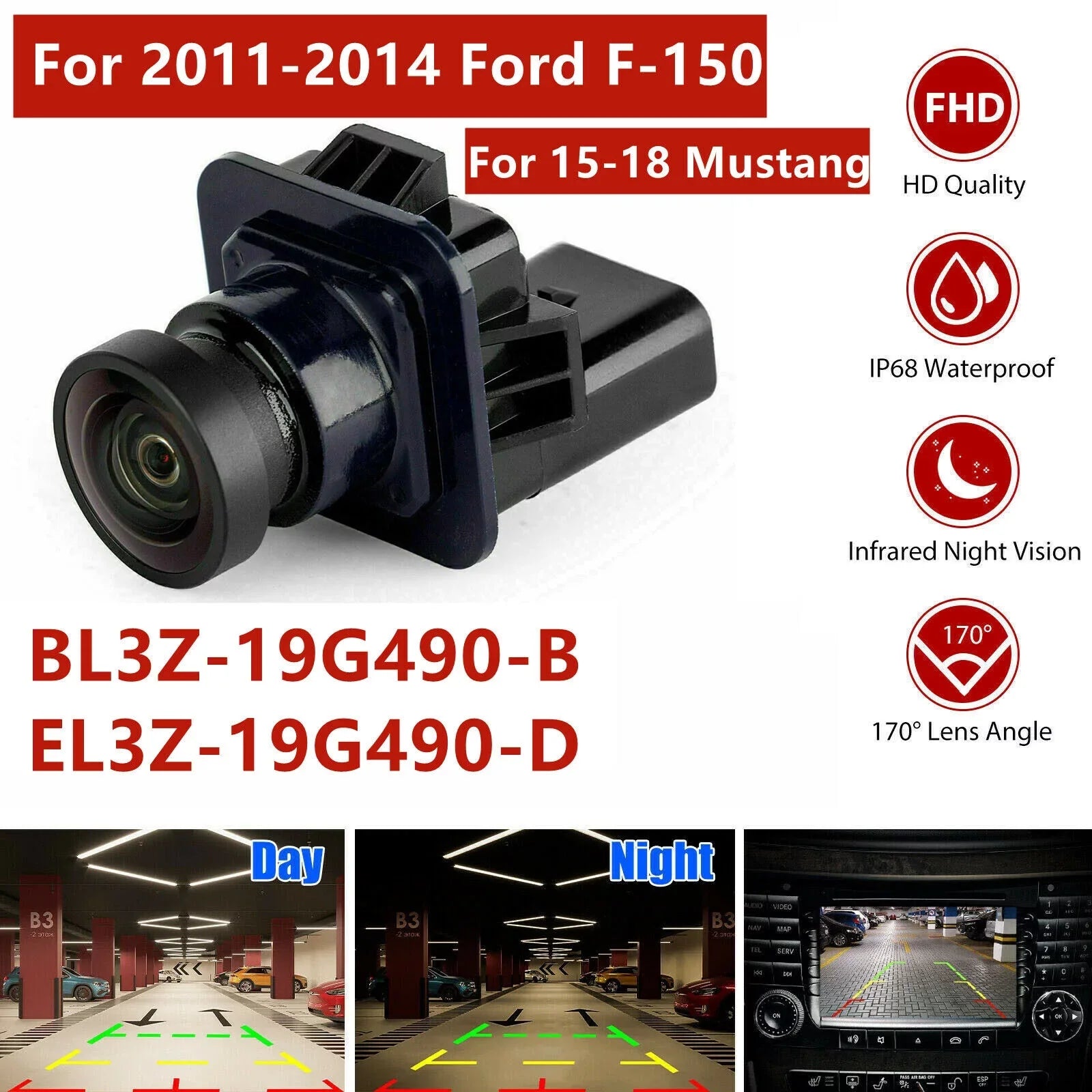 For 2012 2013 2014 Ford -150 Rear View Camera Back Up Safety Camera