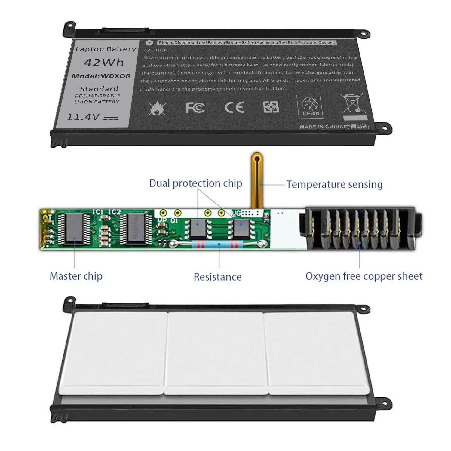 42Wh For Dell Inspiron 15-5567 5568 14-7460   Battery