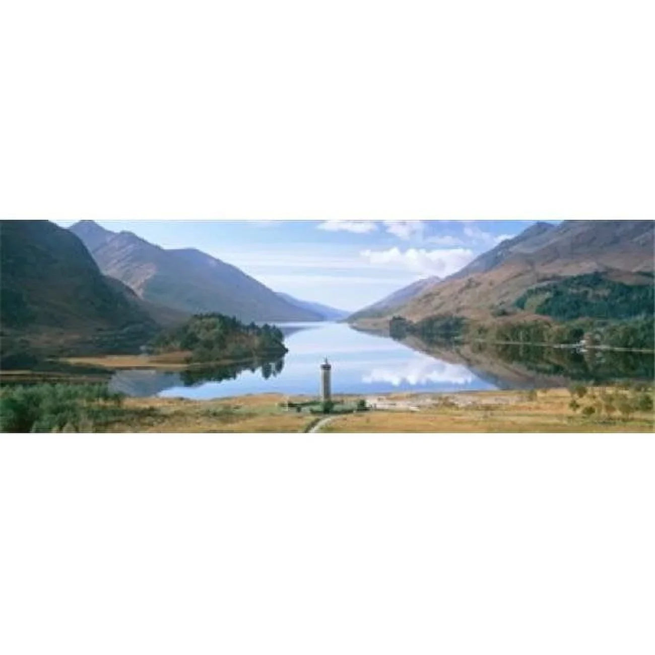 Panoramic Images  Scotland Highlands Loch Shiel Glenfinnan Monument Reflection of cloud in the lake Poster Print by Panoramic Images - 36 x 12