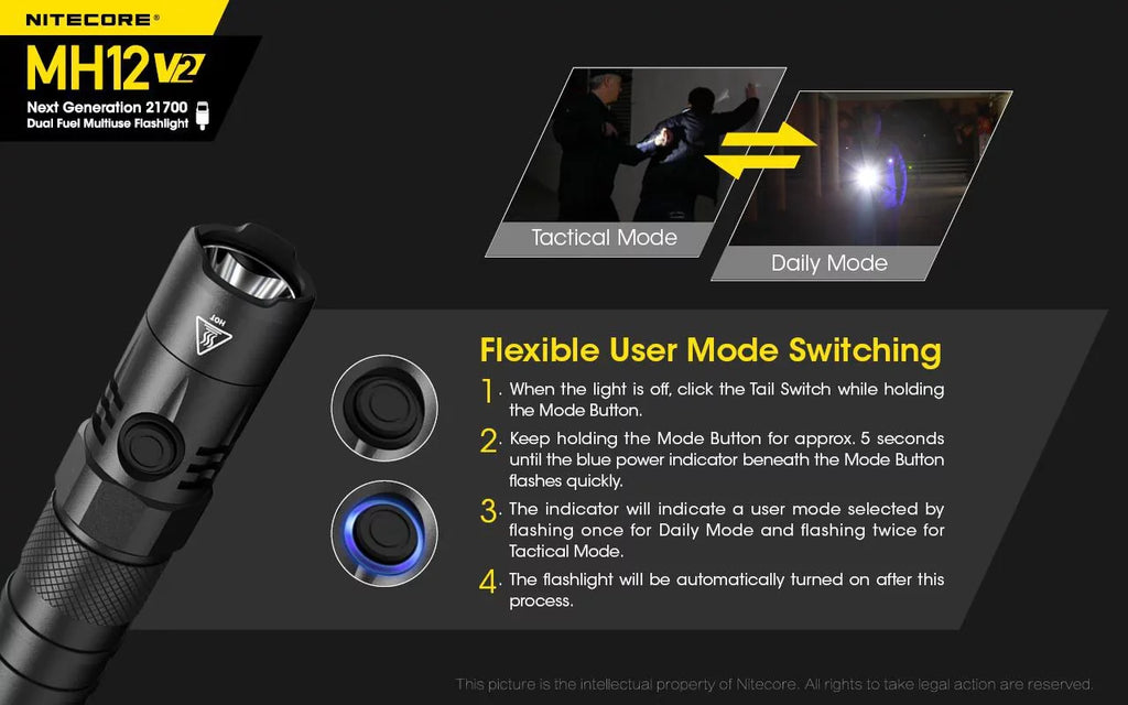 Nitecore    -   Flashlight -1200 Lumens -21700 Battery (Included)