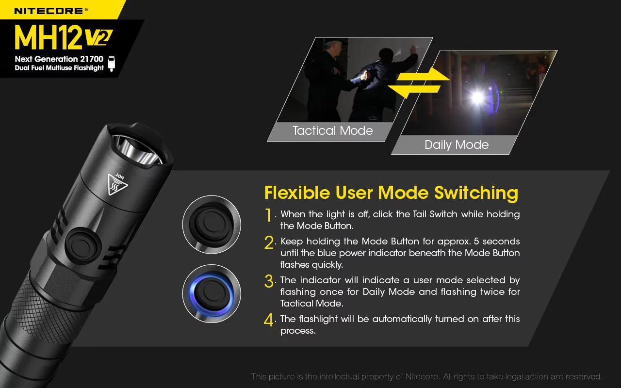 Nitecore    -   Flashlight -1200 Lumens -21700 Battery (Included)