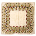 Pre-Owned Chanel Stone Motif Silk Beige Scarf (Fair)