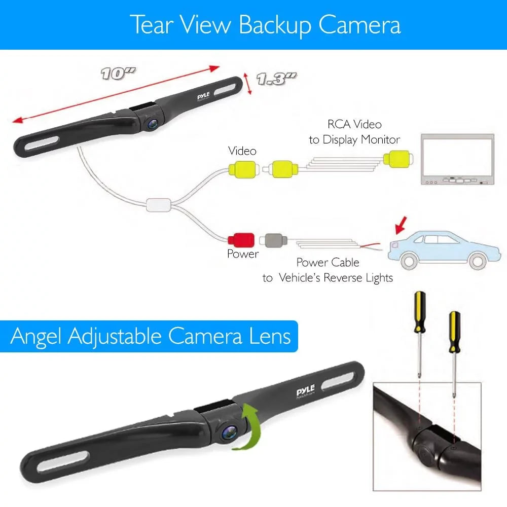 Pyle  7.4 Inch  Video Recording System Rearview Mirror Monitor, Black