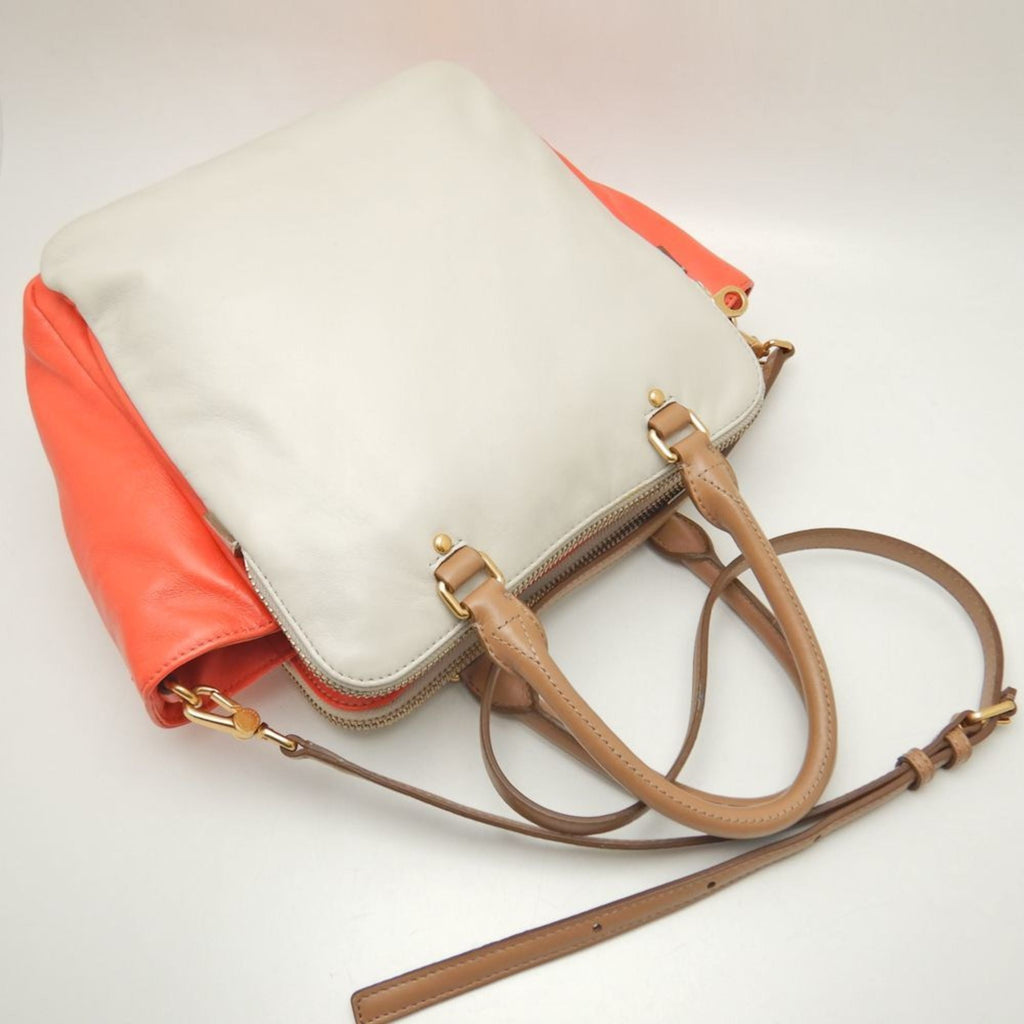 Pre-Owned    Handbag Leather Grey Orange 251616 (Good)