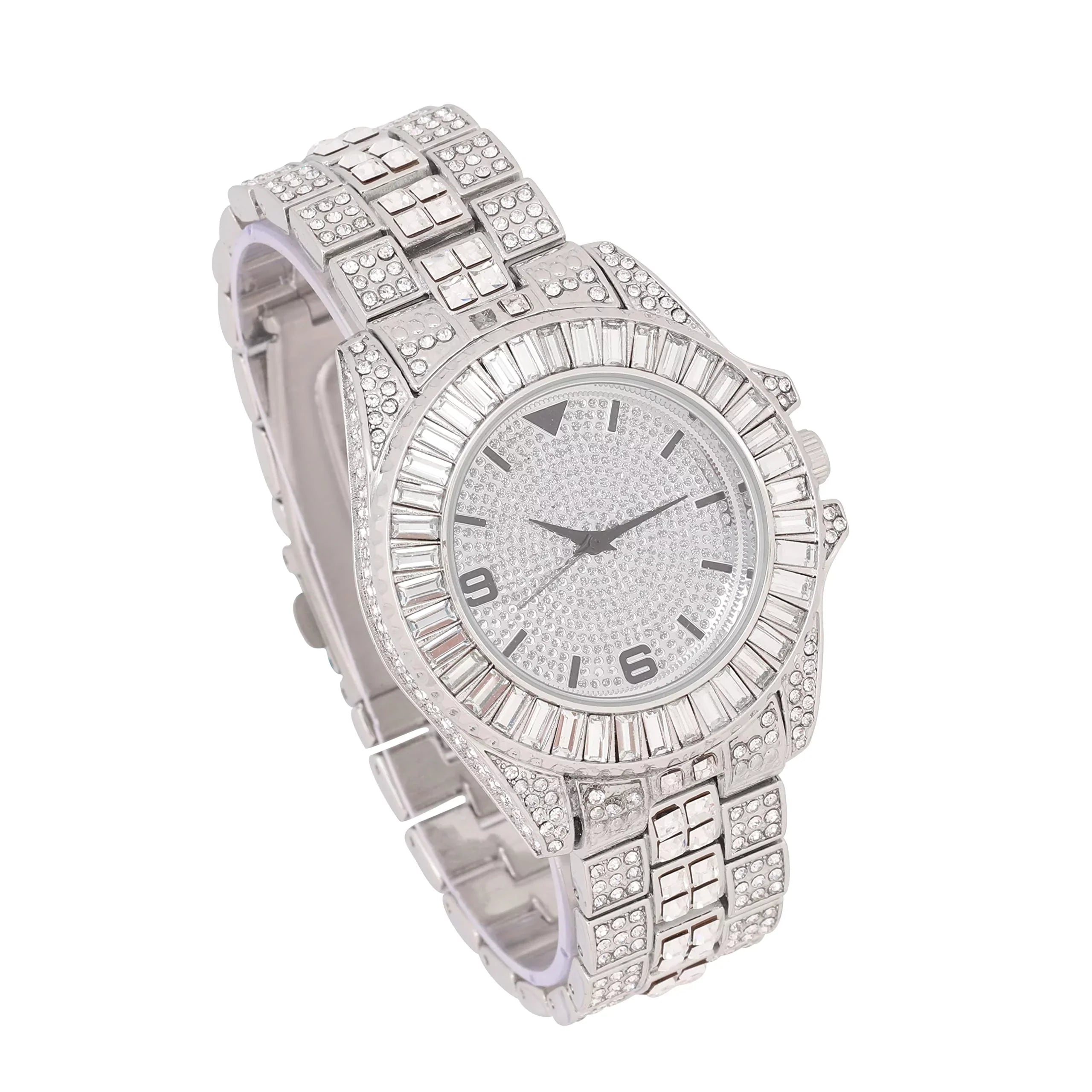 King and Queen Bling'ed Out His and Hers Hip Hop Matching Watch Set - Perfect for Today's Power Couple on Point -  His/Hers (ST10372Slv Silver)