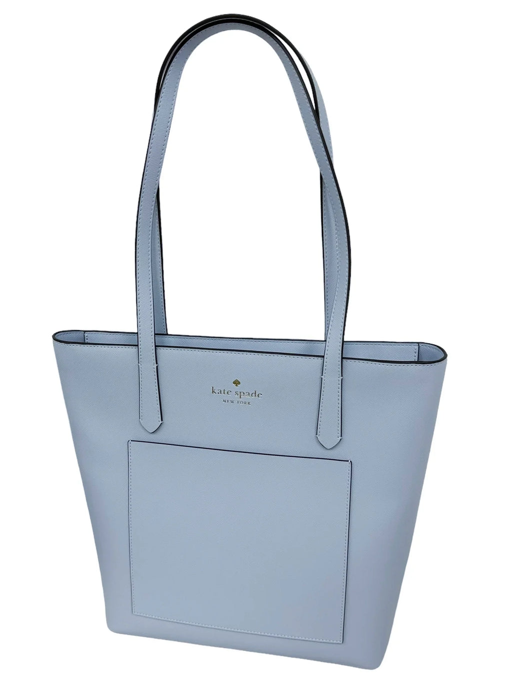 Kate Spade Saffiano  Pale Hydrangea Blue Daily Tote Bag  Front Pocket