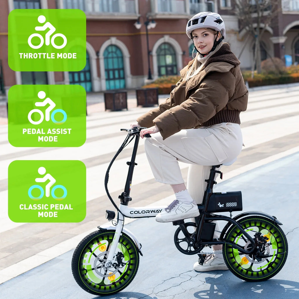 Folding Electric Bicycles, 16 inch  Bike 350W City -Bike Max. Range 16-37MILE for Adults