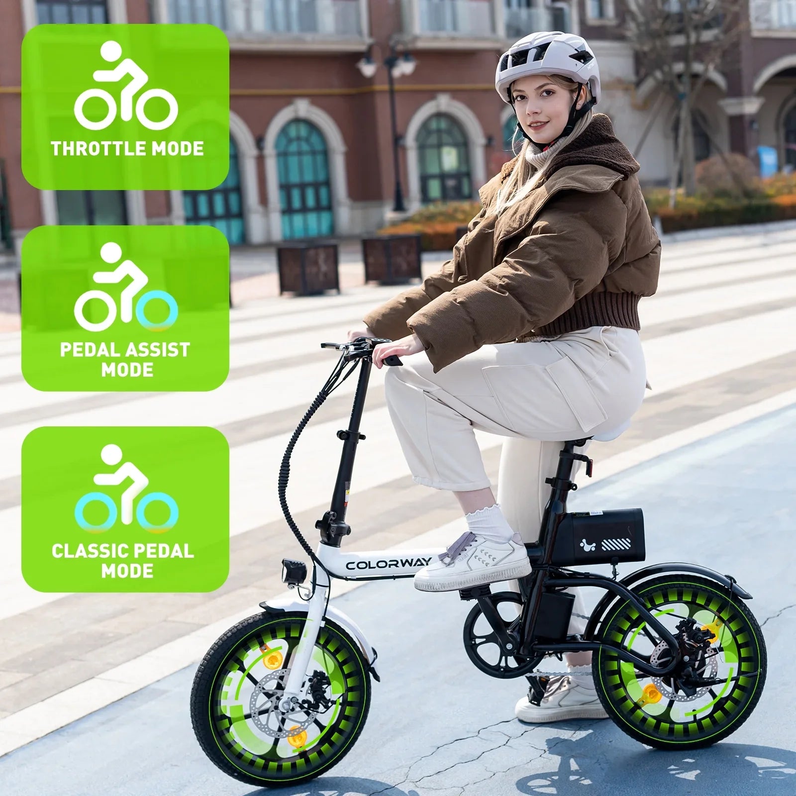 Folding Electric Bicycles, 16 inch  Bike 350W City -Bike Max. Range 16-37MILE for Adults
