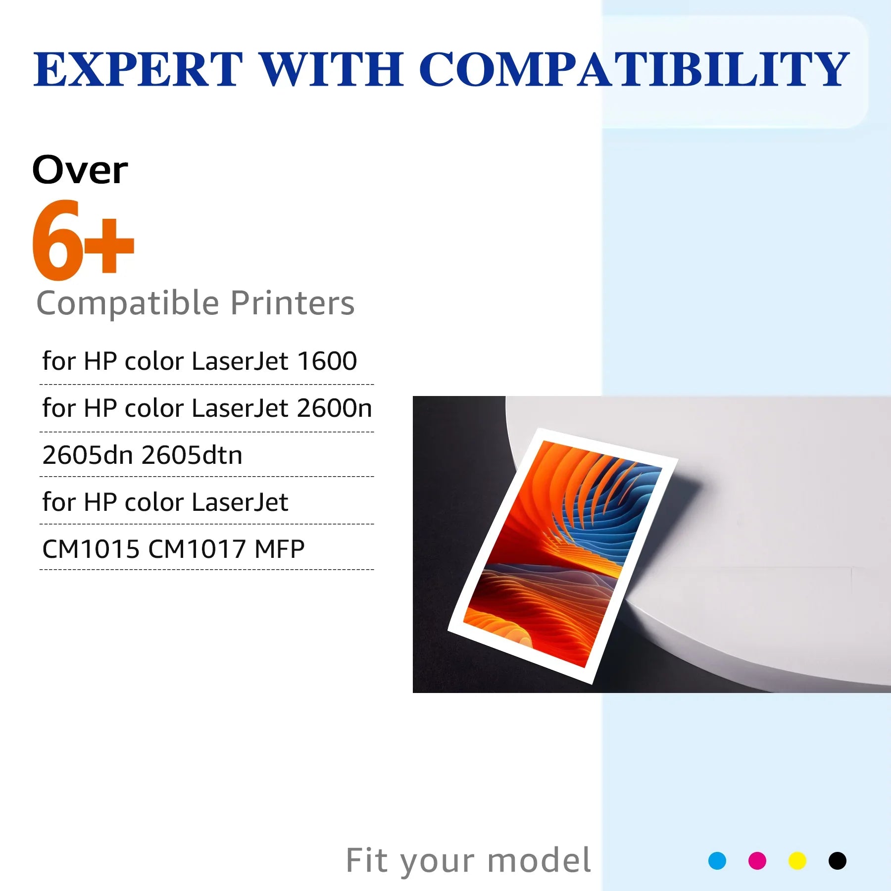 HaloFox Compatible For 4 Pack   -  Toner Lot For  Color LaserJet 1600 2600N 2605DN 2605DTN Printer