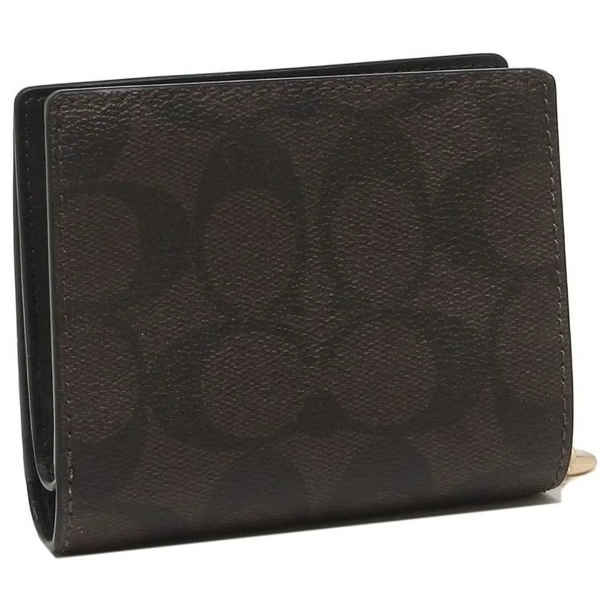 Coach Women's Snap Wallet In Signature Canvas (Brown / Black)